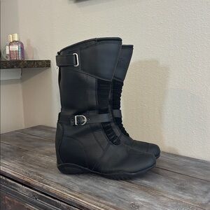 Joe Rocket Heartbreaker Ladies Leather Motorcycle Boots size 9  Black/Purple